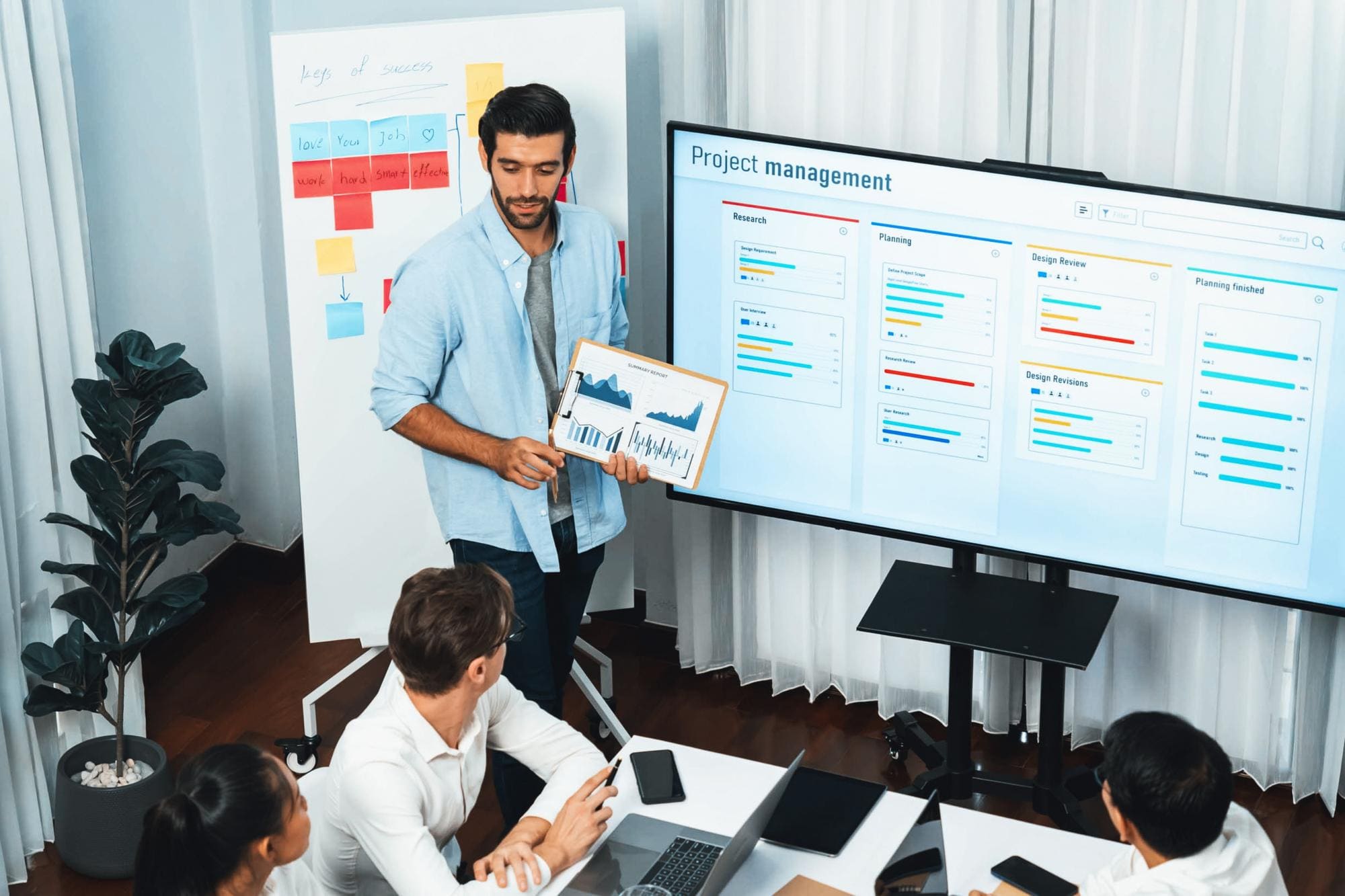 Employees completing ERP and enterprise software rollout training